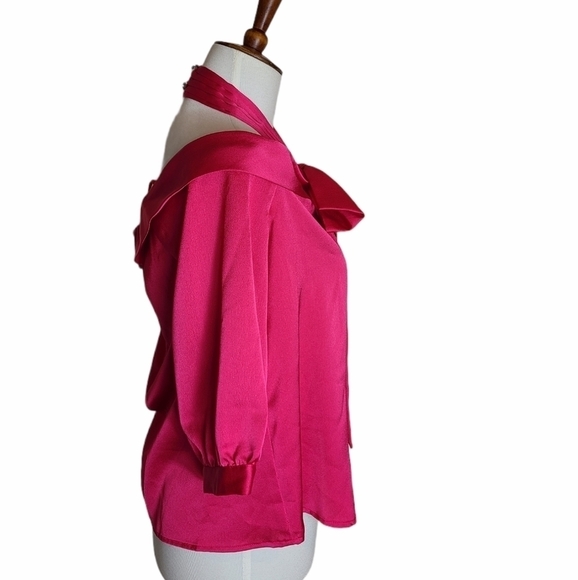 Cece Bow Off Shoulder Top Hot Pink Blouse XSmall NWT - Picture 5 of 9